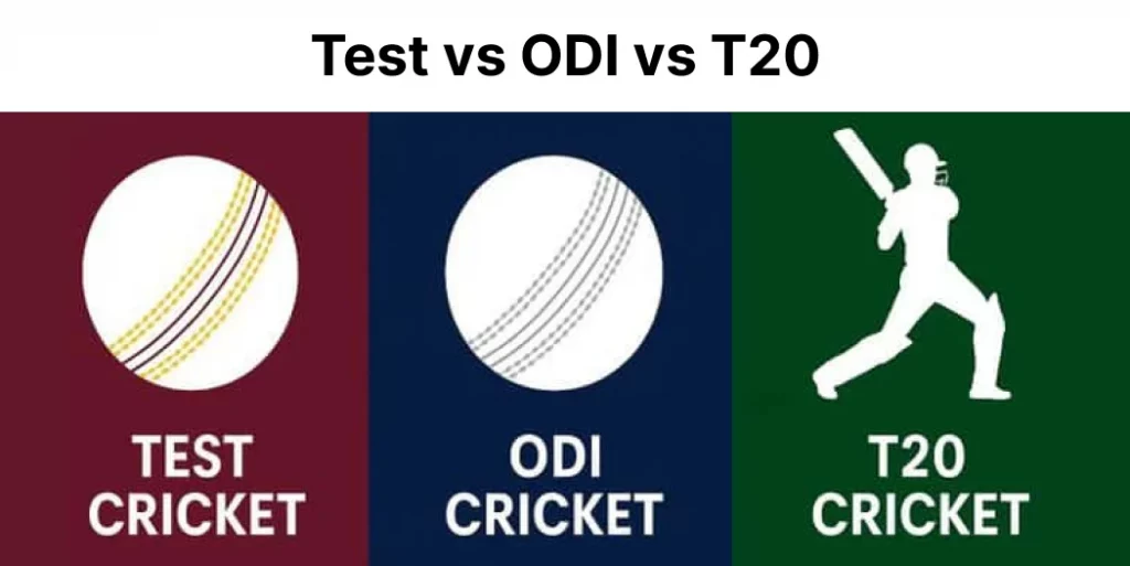 Test vs ODI vs T20 – Cricket Formats Comparison Table