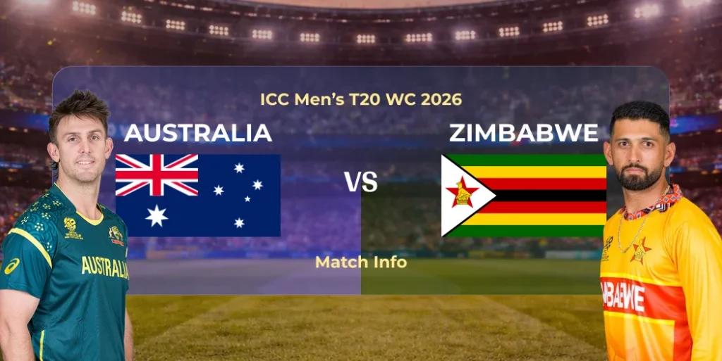 Australia vs Zimbabwe ICC Men’s T20 WC 2026 Match Info