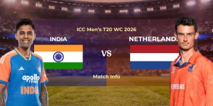 India vs Netherlands : ICC Men’s T20 WC 2026 | Match Info