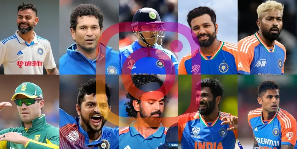 Top 10 most followed cricketer on Instagram
